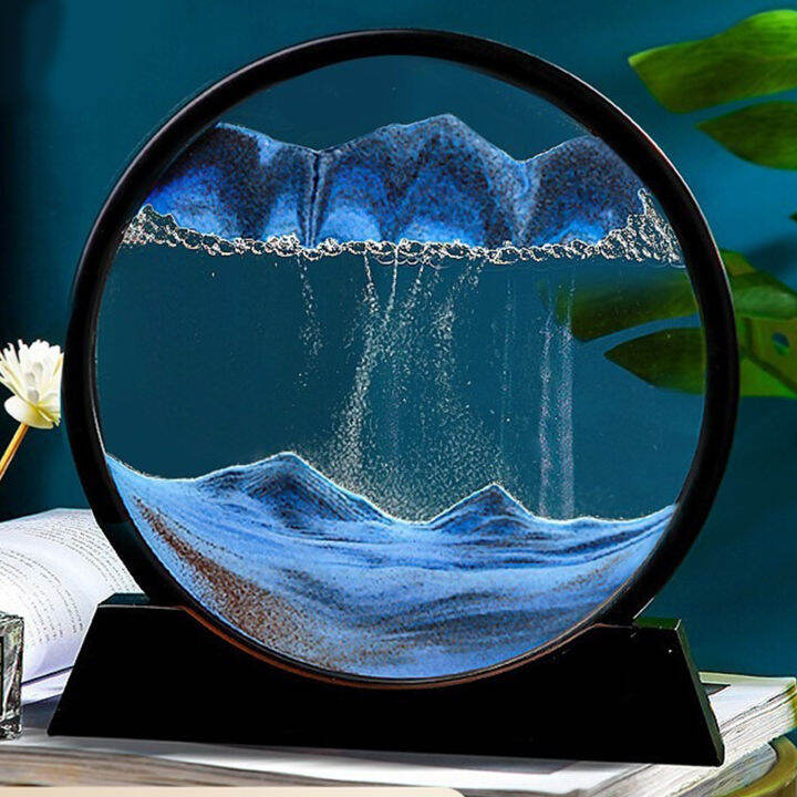 3D Hourglass Quicksand Moving Sand Art Picture Round Glass Deep Sea Sandscape Craft Flowing Painting Office Home Decor Gift - Trandify Fashion