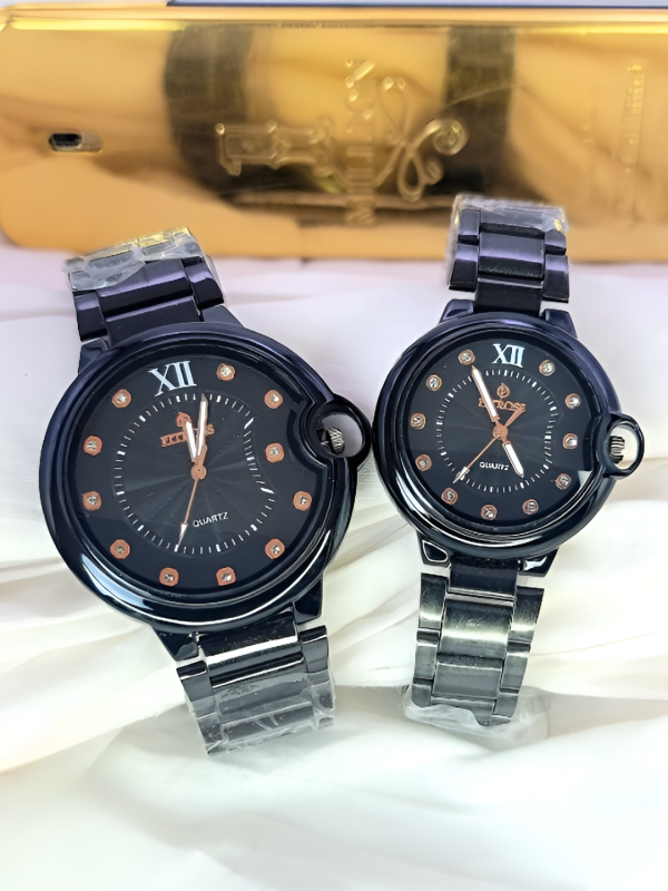 impoted Fitros Couple Watch | Wrist Watch For Both Men & Women (black)