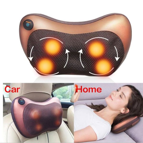 Pillow Massager With Deep Kneading Heated Massage Nodes Electric Cervical Body Massager